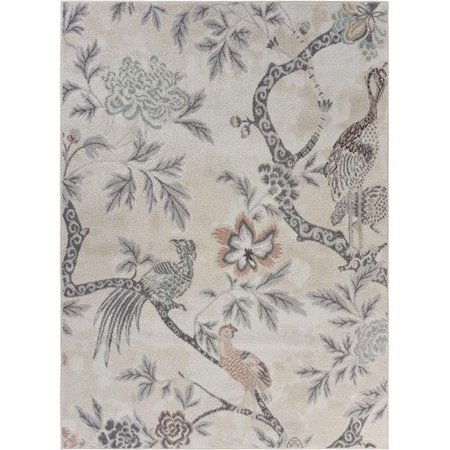 LR RESOURCES LR Resources MEADO81547WIV7995 7 ft. x 9 in. x 9 ft. x 5 in. Birds of Paradise Area Rug; Ivory & Multi Color MEADO81547WIV7995